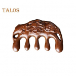 Sandlipuu peanaha massaažikammm laiade hammastega nikerdatud lootoskala juuste kasvu soodustav puidust k&auml;sitsi pea kogu keha masseeriv kamm vana puu v&auml;rv