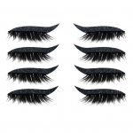 Yousheng 4 paari/komplekt Lainerikleebis Mugav Lihtne Eemaldada Plastik Meik Silmalainer Kleebis Halloweeniks must