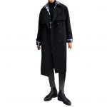 Meeste tuulejope mantel, pikkade varrukatega kaherealine reguleeritava v&ouml;&ouml;ga mantel S must