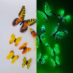 12 tk moodne 3D helendav liblikas loominguline seinakleebis DIY seinakleebiste jaoks Moodne seinakunst Kodukaunistused DIY kingitus 12PCS sinine