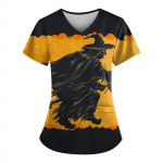 Halloweeni naiste V-kaelusega moodne vabaaja tr&uuml;kkimine ja kaitsev &uuml;likond S valge