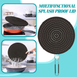 Silikoonist pritsmeekraan praepannile, kokkupandava k&auml;epidemega rasvakaitse, soojusisolatsioonimatiga kuumakindel, toidukvaliteediga &otilde;likaitse One Size must