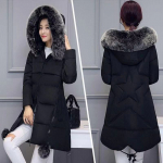 Naiste &uuml;lisuur talvejope Parka kapuutsiga &uuml;ler&otilde;ivad, soe puuvillane jakk, naiste Parker talvejope XXXXL must