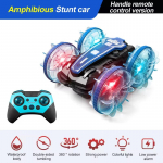 Uus LED Amfiibne RC Auto Kahe Puldiga Veekindel Stuntauto Kahepoolne &Uuml;mberp&ouml;&ouml;ramine Drifimine S&otilde;it 360&deg; P&ouml;&ouml;ramine RC Autod Laste M&auml;nguasi Kingitus Remote control roheline