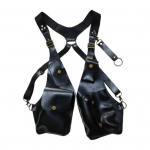 Sling kott vargusvastane rakmete kott keskaegne Steampunk stiilis rahakott sile kunstnahast reguleeritav rihm neet Decor kaenlaaluse topelt &otilde;lakott must