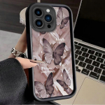 Rose Golden Butterfly tr&uuml;kitud moe&uuml;mbris, painduv pehme silikoonist TPU kestaga t&auml;ielik tagakaas iPhone'ile Samsung iPhone 5