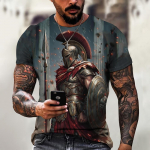 Sparta Graphic Tee Meeste T-s&auml;rk meestele R&otilde;ivad Suur T-s&auml;rk Meeste T-s&auml;rk 3D Prindiga Suvetopsid vabaaja l&uuml;hikeste varrukatega t&auml;naval M