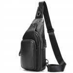Multifunktsionaalne nahast Crossbody kott, peakiht veisenahast, suure mahutavusega vabaaja meeste ehtsast nahast rinnakott must