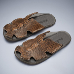 Moodsad Suvised Lihtsad Sussid Meeste Kingad Ehtsad Nahast Sussid Pehmed Slip-on Sandaalid Jalatsid Meestele Luksusbr&auml;ndi Sussid Meeste Lamedad Kingad 38 must