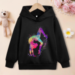 V&auml;rviline v&otilde;imleja kapuutsiga dressipluus t&uuml;drukutele, moodne Kawaii pikkade varrukatega pullover-kampsun lastele 150CM