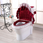 Talvevannitoa WC-istme kate 3tk pitskaunistused Closestool padi kaas Matt soe tolmukindel WC-tarvikud antibakteriaalne