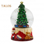 J&otilde;ululumi Klaaskuul Mini J&otilde;ulupuu Kuul keerlevate s&auml;rapilvedega Lauakaunistus L&auml;bipaistev Kuul Ornament Kingitus Lastele Perele S&otilde;pradele roheline