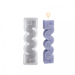 Lainelise triibu kujuga UV epoks&uuml;vaigu krohv vormi valmistamine seebivorm kookvaigu vorm k&uuml;&uuml;nla silikoonvorm 14.4*4.5cm