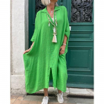 Suures suuruses s&uuml;giskleit vabaaja kleit Naiste vabaaja pikk kleit S roheline