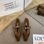 Mood AJGS Uus Disainerstiil Mood Naiste Jalatsid Karusnahast Terava Ninaga Naiste Seksikad Chelsea Saapad Elegantsed Pahkluuni Saapad Soojad Talvejalatsid 42 leopardimustriline v&auml;rv