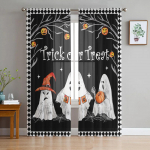Vanade ajalehtede festival Halloweeni t&uuml;lli aknakardinad elutuba organza l&auml;bipaistev Voile kardin Magamistuba k&ouml;&ouml;k Kodukaunistus kardin W135 x H115cm x1