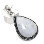 Natural Rainbow Moonstone 925 Sterling Silver Jewelry Pendant 2.17 s9j61