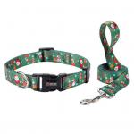 Lemmiklooma j&otilde;ulurihma komplekt, pandla kinnitus reguleeritava pikkusega pehme hingav, mugav kanda multifilmi mustriga pidulik lemmiklooma kaelarihm punane