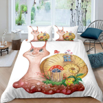 V&auml;rviline teokese tekikott komplekt Armas Kawaii looma pol&uuml;ester teki kate Kuninglik Kuninganna suurus Lastele Poistele T&uuml;drukutele Voodipesu komplekt EU single(135x200cm)