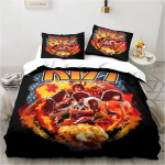 3D Prindiga Rockb&auml;nd KISS B&auml;nd Voodipesukomplekt Tekikott Voodikomplekt Tekikott Padjap&uuml;&uuml;r Tekk king Queen Suurus Poisid T&auml;iskasvanu Voodipesu EU Single 135x200cm