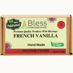 BLESS INTERNATIONAL Prantsuse vanilje 100% looduslikud viirukikoonused k&auml;sitsi valmistatud, k&auml;sitsi kastetud orgaanilised kemikaalid - puhastus-l&otilde;&otilde;gastus-positiivsus Pack Of 10 Cones