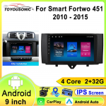 Smart Fortwo 451 2010-2015 jaoks Android 13 Autoraadio Multimeedia Video M&auml;ngija Traadita CarPlay 2 Din Stereo GPS 4 core 1GB+32GB carplay