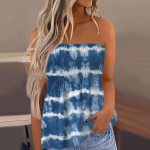 Naiste topid, armas seksikas &otilde;lavaba mustriga varrukateta T-s&auml;rk L sinine