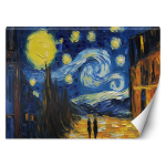 Tapeet T&auml;htis &ouml;&ouml; - V. van Gogh 100x70 oranž