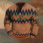 Meeste Retro Casual gradienttr&uuml;kiga kampsun XXXL