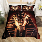 3D Vana-Egiptuse H&otilde;imude Tekikate Komplekt, Vaarao Voodipesu Komplektid, Egiptuse P&uuml;ramiidide Eksootilise Stiiliga Tekikate Komplekt T&auml;is Kuninganna Suurus 70x133cm 2pcs