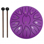 6-tolline 11 noodi terasest keeletrumm trummipulkade, mallettide, s&otilde;rmenukkude, l&ouml;&ouml;kpillide, heliteraapiatrummi, k&auml;sitrummi trummidega lilla