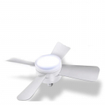 IRALAN Kaasaegne 4-labaga ventilaatorvalgusti Super vaikne, pistikupesa pikendus, 1000 luumenit, energias&auml;&auml;stlik valgustusdisain kodu sisustuseks valge