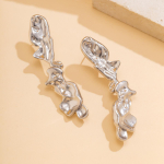 Euroopa-Ameerika ebaregulaarse kraega metallist kaelakee 01 Earrings 3046