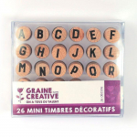 Tampon en bois Alphabet 26 pi&egrave;ces