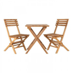 Cuenca ensemble avec table et 2 chaises ext&eacute;rieur teck.