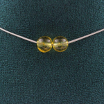 Pierres et Min&eacute;raux. Collier 2 perles Citrine 8 mm. Chaine en acier inoxydable Collier femmes, hommes. Taille personnalisable.