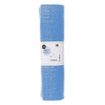 Tissu double gaze de coton 50 x 130 cm - 130 g / m&sup2; - Azur et hot foil