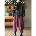 Velvetist s&uuml;gistalvised p&uuml;ksid vabaaja k&otilde;rge v&ouml;&ouml;kohaga soojad naiste pantalonid vintage pahkluuni ulatuvad jooksup&uuml;ksid 4XL kohv