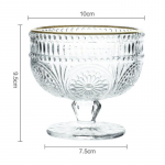 Vintage Cup p&auml;evalille reljeefne klaasist tass jalaga magustoidu j&auml;&auml;tisekauss salatikauss kommi koogikauss kodupeo pulmadeks