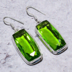 Natural Peridot Gemstone Handmade 925 Sterling Silver Gift Earring 2.01 w3n86