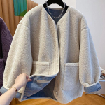 T&auml;iustatud Sense lilla lambanaha kasukas naistele s&uuml;gis-talv lahtine paksendatud nahast karusnahast integreeritud lambavillast pealisr&otilde;ivas XXL lilla