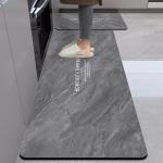 Marmorimustriga K&ouml;&ouml;gi &Otilde;livastane Diatomiitmuda Matt: Vett imav, Kiiresti kuivav, Libisemiskindel, Lihtne hooldada. 60*150CM Water Absorbent Quick-dry Non-slip