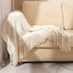 Ameerika stiilis kootud žakaarmustriga viskepleed diivanile, kontorisse, uinakuks v&otilde;i reisimiseks 130x240CM with Tassels, 800g