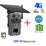 4G 2K 5MP PIR liikumisanduriga aktiveeritud k&auml;ivitusaeg &ouml;&ouml;n&auml;gemine IP66 jahipidamisrajakaamera veekindel metsloomade aku p&auml;ikesekaamera liitiumaku 5MP Camera