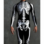 Meeste Naiste 3D V&auml;rviline Skelett Bodysuit K&uuml;berpunk Jumpsuit Halloweeni Peo Karnevali Cosplay Kost&uuml;&uuml;m Esituse Romper Zentai Kids S