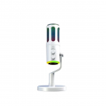 RGB USB Kondensaator M&auml;ngumikrofon Arvuti Professionaalne Mikrofon PC-le PS4 PS5 Macile Mobiiltelefoni Salvestus Voogedastus Uus valge