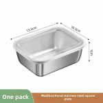 Roostevaba terasest kr&otilde;bedik V&auml;rskelt hoidev toidukonteiner Ristk&uuml;lik Piknik Bento kandik K&uuml;lmkapi s&uuml;gavk&uuml;lmiku hoiukarp Restorani taldrik 1PCS