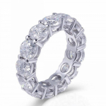 Eternity 925 Sterling H&otilde;bedast Kihla-Pulma S&otilde;rmuste Komplektid Naistele Pruudi Printsessi L&otilde;ikega Teemant T&otilde;otuse Peo Ehted Kingitus 5 white