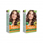 Nisha Cr&egrave;me Hair Color Pack 2, Permanent Brown Hair Dye Color, 100% Gray Coverage, No Ammonia, Chocolate Brown, 4.23 oz