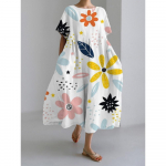 Naiste Pikk Kleit Kevad S&uuml;gis Suvine Seelik Mood Vabaaja Naiste Suure &Auml;&auml;rega Kleit Suur Suurus S-5XL Pikad Kleidid S